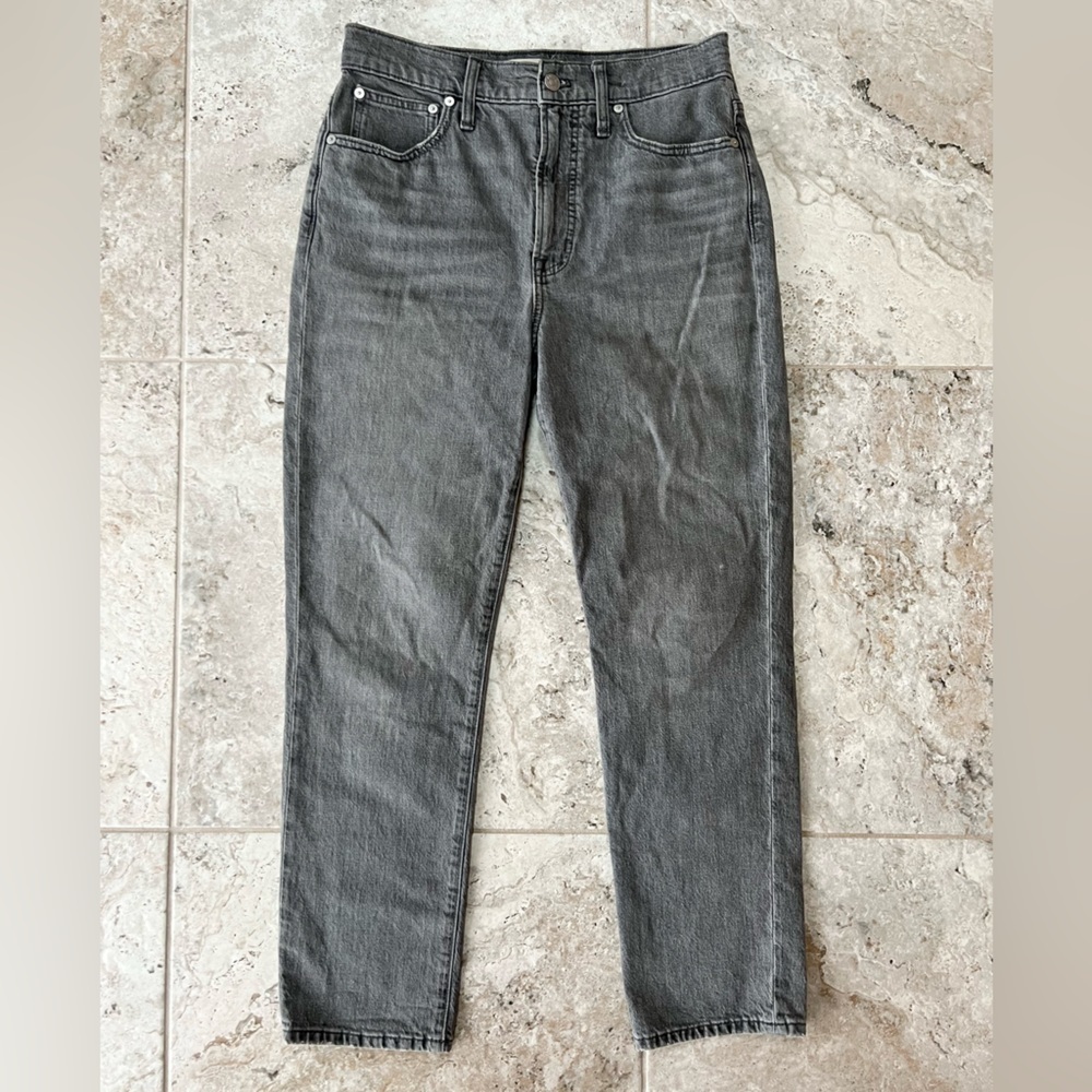 Madewell The Perfect Vintage Ankle High Rise Jean in Dennison Grey Wash, size 28